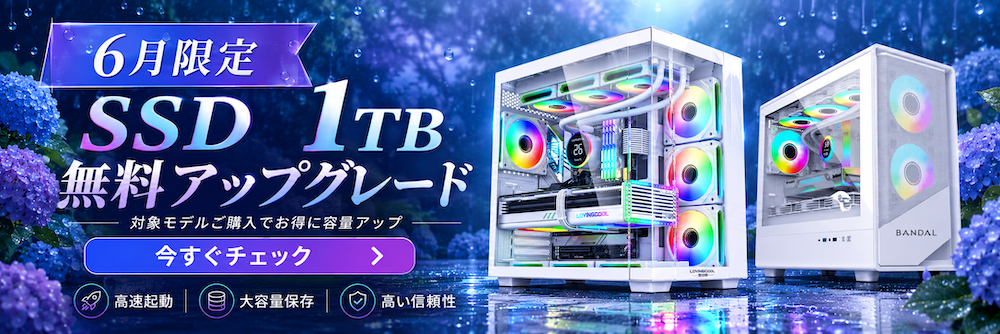 バンダルゲーミングのキャンペーン①：SSD 1TB無料アップグレード