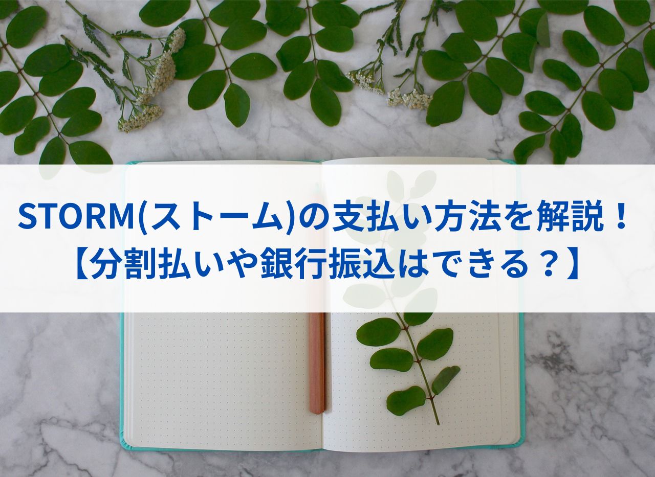 STORM(ストーム)の支払い方法を解説！【分割払いや銀行振込はできる？】