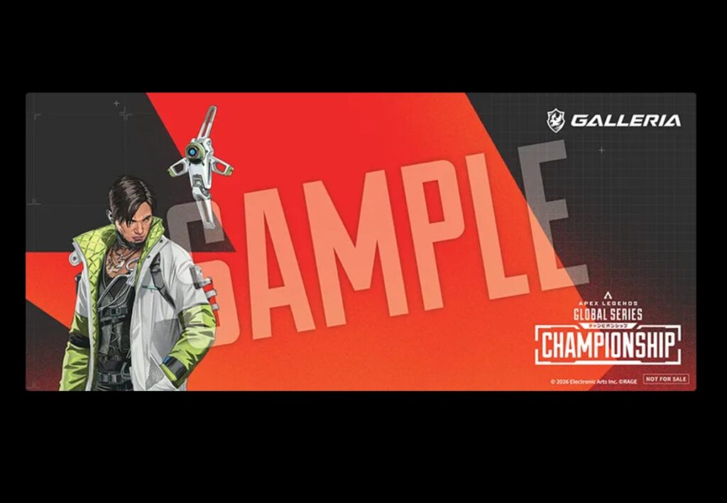 ALGS大会協賛モデルの特徴⑤：先着でもらえるオリジナルデスクマット